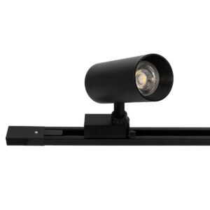 GloboStar® 2L-EUROTRACK 60901 Μονοφασική Ράγα 2 Καλωδίων για Σποτ Ράγας LED AC 220-240V IP20 Μ100 x Π3.4 x Υ2cm – EUROTRACK® System 1L+1N – Αλουμίνιο – Μαύρο – 1 Μέτρο – 5 Χρόνια Εγγύηση