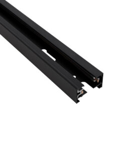 GloboStar® 2L-EUROTRACK 60901 Μονοφασική Ράγα 2 Καλωδίων για Σποτ Ράγας LED AC 220-240V IP20 Μ100 x Π3.4 x Υ2cm – EUROTRACK® System 1L+1N – Αλουμίνιο – Μαύρο – 1 Μέτρο – 5 Χρόνια Εγγύηση