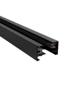 GloboStar® 2L-EUROTRACK 60901 Μονοφασική Ράγα 2 Καλωδίων για Σποτ Ράγας LED AC 220-240V IP20 Μ100 x Π3.4 x Υ2cm – EUROTRACK® System 1L+1N – Αλουμίνιο – Μαύρο – 1 Μέτρο – 5 Χρόνια Εγγύηση