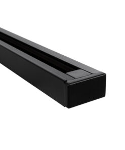 GloboStar® 2L-EUROTRACK 60901 Μονοφασική Ράγα 2 Καλωδίων για Σποτ Ράγας LED AC 220-240V IP20 Μ100 x Π3.4 x Υ2cm – EUROTRACK® System 1L+1N – Αλουμίνιο – Μαύρο – 1 Μέτρο – 5 Χρόνια Εγγύηση