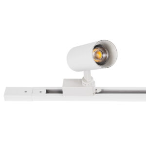 GloboStar® 2L-EUROTRACK 60902 Μονοφασική Ράγα 2 Καλωδίων για Σποτ Ράγας LED AC 220-240V IP20 Μ100 x Π3.4 x Υ2cm – EUROTRACK® System 1L+1N – Αλουμίνιο – Λευκό – 1 Μέτρο – 5 Χρόνια Εγγύηση