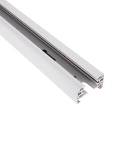GloboStar® 2L-EUROTRACK 60902 Μονοφασική Ράγα 2 Καλωδίων για Σποτ Ράγας LED AC 220-240V IP20 Μ100 x Π3.4 x Υ2cm – EUROTRACK® System 1L+1N – Αλουμίνιο – Λευκό – 1 Μέτρο – 5 Χρόνια Εγγύηση