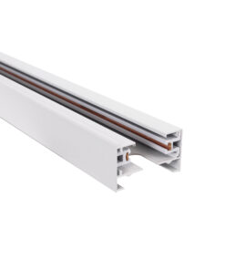 GloboStar® 2L-EUROTRACK 60902 Μονοφασική Ράγα 2 Καλωδίων για Σποτ Ράγας LED AC 220-240V IP20 Μ100 x Π3.4 x Υ2cm – EUROTRACK® System 1L+1N – Αλουμίνιο – Λευκό – 1 Μέτρο – 5 Χρόνια Εγγύηση