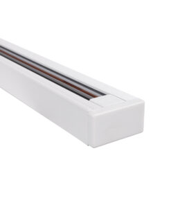 GloboStar® 2L-EUROTRACK 60902 Μονοφασική Ράγα 2 Καλωδίων για Σποτ Ράγας LED AC 220-240V IP20 Μ100 x Π3.4 x Υ2cm – EUROTRACK® System 1L+1N – Αλουμίνιο – Λευκό – 1 Μέτρο – 5 Χρόνια Εγγύηση