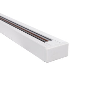 GloboStar® 2L-EUROTRACK 60902 Μονοφασική Ράγα 2 Καλωδίων για Σποτ Ράγας LED AC 220-240V IP20 Μ100 x Π3.4 x Υ2cm – EUROTRACK® System 1L+1N – Αλουμίνιο – Λευκό – 1 Μέτρο – 5 Χρόνια Εγγύηση