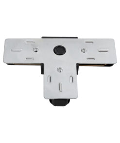 GloboStar® 2L-EUROTRACK 60907 Αντάπτορας Τ(Ταφ) – Μονοφασικός 2 Καλωδίων για όλες τις Ράγες EUROTRACK AC 220-240V IP20 Μ10.7 x Π7 x Υ1.5cm – EUROTRACK® System 1L+1N – Θερμοπλαστικό – Μαύρο – 5 Χρόνια Εγγύηση