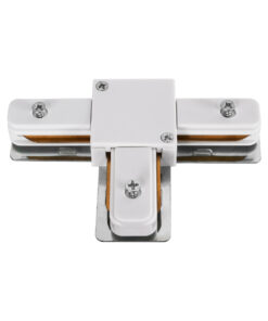 GloboStar® 2L-EUROTRACK 60908 Αντάπτορας Τ(Ταφ) – Μονοφασικός 2 Καλωδίων για όλες τις Ράγες EUROTRACK AC 220-240V IP20 Μ10.7 x Π7 x Υ1.5cm – EUROTRACK® System 1L+1N – Θερμοπλαστικό – Λευκό – 5 Χρόνια Εγγύηση