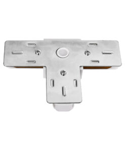 GloboStar® 2L-EUROTRACK 60908 Αντάπτορας Τ(Ταφ) – Μονοφασικός 2 Καλωδίων για όλες τις Ράγες EUROTRACK AC 220-240V IP20 Μ10.7 x Π7 x Υ1.5cm – EUROTRACK® System 1L+1N – Θερμοπλαστικό – Λευκό – 5 Χρόνια Εγγύηση