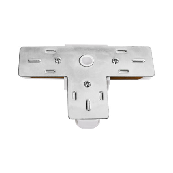 GloboStar® 2L-EUROTRACK 60908 Αντάπτορας Τ(Ταφ) – Μονοφασικός 2 Καλωδίων για όλες τις Ράγες EUROTRACK AC 220-240V IP20 Μ10.7 x Π7 x Υ1.5cm – EUROTRACK® System 1L+1N – Θερμοπλαστικό – Λευκό – 5 Χρόνια Εγγύηση