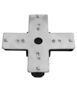 GloboStar® 2L-EUROTRACK 60909 Αντάπτορας +(Σταυρός) – Μονοφασικός 2 Καλωδίων για όλες τις Ράγες EUROTRACK AC 220-240V IP20 Μ10.7 x Π10.7 x Υ1.5cm – EUROTRACK® System 1L+1N – Θερμοπλαστικό – Μαύρο – 5 Χρόνια Εγγύηση