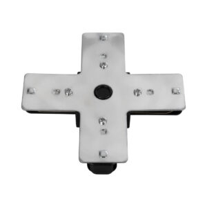 GloboStar® 2L-EUROTRACK 60909 Αντάπτορας +(Σταυρός) – Μονοφασικός 2 Καλωδίων για όλες τις Ράγες EUROTRACK AC 220-240V IP20 Μ10.7 x Π10.7 x Υ1.5cm – EUROTRACK® System 1L+1N – Θερμοπλαστικό – Μαύρο – 5 Χρόνια Εγγύηση