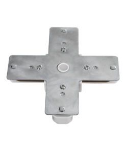 GloboStar® 2L-EUROTRACK 60910 Αντάπτορας +(Σταυρός) – Μονοφασικός 2 Καλωδίων για όλες τις Ράγες EUROTRACK AC 220-240V IP20 Μ10.7 x Π10.7 x Υ1.5cm – EUROTRACK® System 1L+1N – Θερμοπλαστικό – Λευκό – 5 Χρόνια Εγγύηση