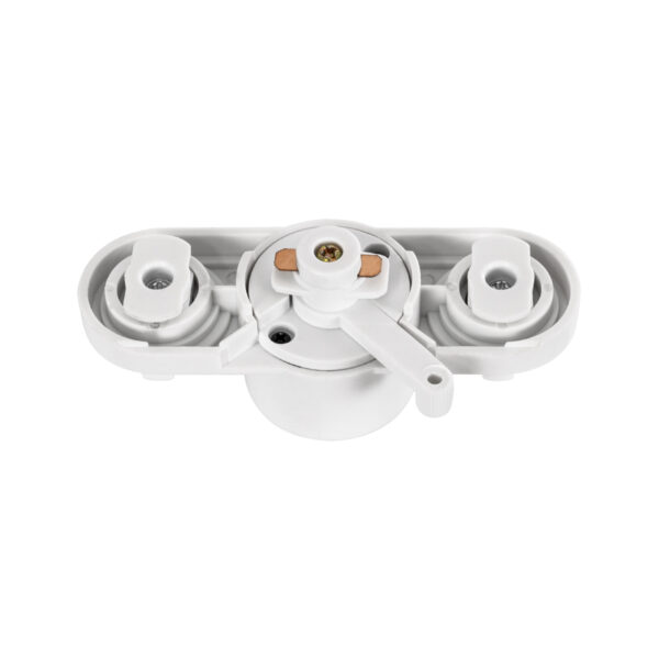 GloboStar® 2L-EUROTRACK 60912 Αντάπτορας Κρέμασης Φωτιστικού – Μονοφασικός 2 Καλωδίων για όλες τις Ράγες EUROTRACK AC 220-240V IP20 Μ10 x Π4 x Υ3.2cm – EUROTRACK® System 1L+1N – Θερμοπλαστικό – Λευκό – 5 Χρόνια Εγγύηση