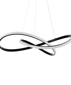 GloboStar® DEXTER 60913 Κρεμαστό Φωτιστικό Οροφής Design LED CCT 90W 10080lm 300° AC 220-240V – Εναλλαγή Φωτισμού μέσω Τηλεχειριστηρίου All In One Ψυχρό 6000k+Φυσικό 4500k+Θερμό 2700k Dimmable Φ73cm – Μαύρο – 3 Years Warranty