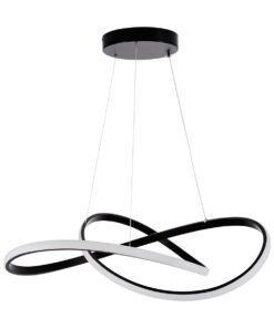 GloboStar® DEXTER 60913 Κρεμαστό Φωτιστικό Οροφής Design LED CCT 90W 10080lm 300° AC 220-240V – Εναλλαγή Φωτισμού μέσω Τηλεχειριστηρίου All In One Ψυχρό 6000k+Φυσικό 4500k+Θερμό 2700k Dimmable Φ73cm – Μαύρο – 3 Years Warranty