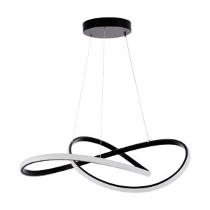 GloboStar® DEXTER 60913 Κρεμαστό Φωτιστικό Οροφής Design LED CCT 90W 10080lm 300° AC 220-240V – Εναλλαγή Φωτισμού μέσω Τηλεχειριστηρίου All In One Ψυχρό 6000k+Φυσικό 4500k+Θερμό 2700k Dimmable Φ73cm – Μαύρο – 3 Years Warranty