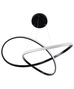 GloboStar® DEXTER 60913 Κρεμαστό Φωτιστικό Οροφής Design LED CCT 90W 10080lm 300° AC 220-240V – Εναλλαγή Φωτισμού μέσω Τηλεχειριστηρίου All In One Ψυχρό 6000k+Φυσικό 4500k+Θερμό 2700k Dimmable Φ73cm – Μαύρο – 3 Years Warranty