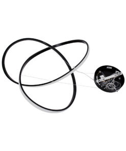 GloboStar® DEXTER 60913 Κρεμαστό Φωτιστικό Οροφής Design LED CCT 90W 10080lm 300° AC 220-240V – Εναλλαγή Φωτισμού μέσω Τηλεχειριστηρίου All In One Ψυχρό 6000k+Φυσικό 4500k+Θερμό 2700k Dimmable Φ73cm – Μαύρο – 3 Years Warranty