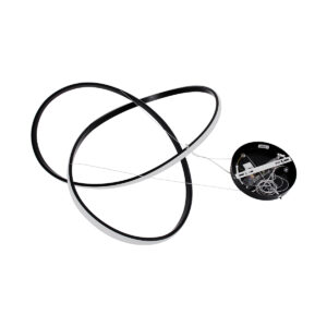 GloboStar® DEXTER 60913 Κρεμαστό Φωτιστικό Οροφής Design LED CCT 90W 10080lm 300° AC 220-240V – Εναλλαγή Φωτισμού μέσω Τηλεχειριστηρίου All In One Ψυχρό 6000k+Φυσικό 4500k+Θερμό 2700k Dimmable Φ73cm – Μαύρο – 3 Years Warranty