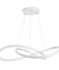 GloboStar® DEXTER 60914 Κρεμαστό Φωτιστικό Οροφής Design LED CCT 90W 10080lm 300° AC 220-240V – Εναλλαγή Φωτισμού μέσω Τηλεχειριστηρίου All In One Ψυχρό 6000k+Φυσικό 4500k+Θερμό 2700k Dimmable Φ73cm – Λευκό – 3 Years Warranty