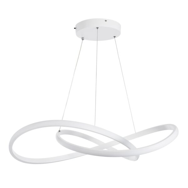 GloboStar® DEXTER 60914 Κρεμαστό Φωτιστικό Οροφής Design LED CCT 90W 10080lm 300° AC 220-240V – Εναλλαγή Φωτισμού μέσω Τηλεχειριστηρίου All In One Ψυχρό 6000k+Φυσικό 4500k+Θερμό 2700k Dimmable Φ73cm – Λευκό – 3 Years Warranty