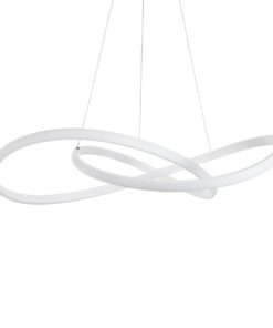 GloboStar® DEXTER 60914 Κρεμαστό Φωτιστικό Οροφής Design LED CCT 90W 10080lm 300° AC 220-240V – Εναλλαγή Φωτισμού μέσω Τηλεχειριστηρίου All In One Ψυχρό 6000k+Φυσικό 4500k+Θερμό 2700k Dimmable Φ73cm – Λευκό – 3 Years Warranty