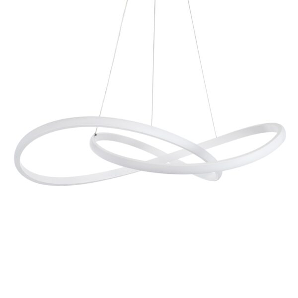 GloboStar® DEXTER 60914 Κρεμαστό Φωτιστικό Οροφής Design LED CCT 90W 10080lm 300° AC 220-240V – Εναλλαγή Φωτισμού μέσω Τηλεχειριστηρίου All In One Ψυχρό 6000k+Φυσικό 4500k+Θερμό 2700k Dimmable Φ73cm – Λευκό – 3 Years Warranty