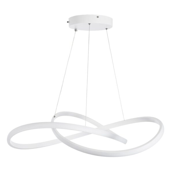 GloboStar® DEXTER 60914 Κρεμαστό Φωτιστικό Οροφής Design LED CCT 90W 10080lm 300° AC 220-240V – Εναλλαγή Φωτισμού μέσω Τηλεχειριστηρίου All In One Ψυχρό 6000k+Φυσικό 4500k+Θερμό 2700k Dimmable Φ73cm – Λευκό – 3 Years Warranty
