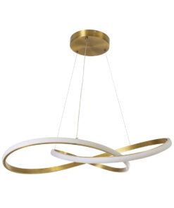 GloboStar® DEXTER 60916 Κρεμαστό Φωτιστικό Οροφής Design LED CCT 90W 10080lm 300° AC 220-240V – Εναλλαγή Φωτισμού μέσω Τηλεχειριστηρίου All In One Ψυχρό 6000k+Φυσικό 4500k+Θερμό 2700k Dimmable Φ73cm – Χρυσό Βούρτσας – 3 Years Warranty