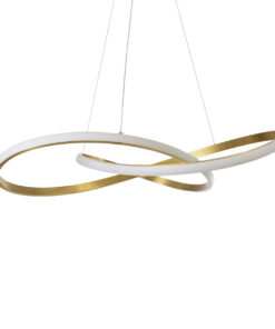 GloboStar® DEXTER 60916 Κρεμαστό Φωτιστικό Οροφής Design LED CCT 90W 10080lm 300° AC 220-240V – Εναλλαγή Φωτισμού μέσω Τηλεχειριστηρίου All In One Ψυχρό 6000k+Φυσικό 4500k+Θερμό 2700k Dimmable Φ73cm – Χρυσό Βούρτσας – 3 Years Warranty