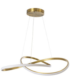 GloboStar® DEXTER 60916 Κρεμαστό Φωτιστικό Οροφής Design LED CCT 90W 10080lm 300° AC 220-240V – Εναλλαγή Φωτισμού μέσω Τηλεχειριστηρίου All In One Ψυχρό 6000k+Φυσικό 4500k+Θερμό 2700k Dimmable Φ73cm – Χρυσό Βούρτσας – 3 Years Warranty