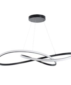 GloboStar® DEXTER 60917 Κρεμαστό Φωτιστικό Οροφής Design LED CCT 120W 13440lm 300° AC 220-240V – Εναλλαγή Φωτισμού μέσω Τηλεχειριστηρίου All In One Ψυχρό 6000k+Φυσικό 4500k+Θερμό 2700k Dimmable Φ103cm – Μαύρο – 3 Years Warranty