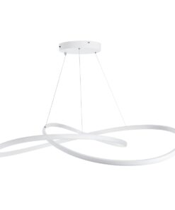 GloboStar® DEXTER 60918 Κρεμαστό Φωτιστικό Οροφής Design LED CCT 120W 13440lm 300° AC 220-240V – Εναλλαγή Φωτισμού μέσω Τηλεχειριστηρίου All In One Ψυχρό 6000k+Φυσικό 4500k+Θερμό 2700k Dimmable Φ103cm – Λευκό – 3 Years Warranty