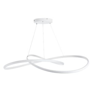 GloboStar® DEXTER 60918 Κρεμαστό Φωτιστικό Οροφής Design LED CCT 120W 13440lm 300° AC 220-240V – Εναλλαγή Φωτισμού μέσω Τηλεχειριστηρίου All In One Ψυχρό 6000k+Φυσικό 4500k+Θερμό 2700k Dimmable Φ103cm – Λευκό – 3 Years Warranty