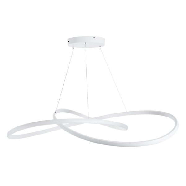 GloboStar® DEXTER 60918 Κρεμαστό Φωτιστικό Οροφής Design LED CCT 120W 13440lm 300° AC 220-240V – Εναλλαγή Φωτισμού μέσω Τηλεχειριστηρίου All In One Ψυχρό 6000k+Φυσικό 4500k+Θερμό 2700k Dimmable Φ103cm – Λευκό – 3 Years Warranty