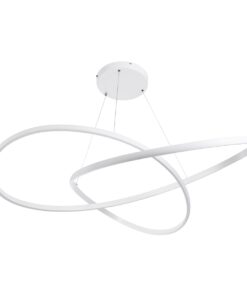 GloboStar® DEXTER 60918 Κρεμαστό Φωτιστικό Οροφής Design LED CCT 120W 13440lm 300° AC 220-240V – Εναλλαγή Φωτισμού μέσω Τηλεχειριστηρίου All In One Ψυχρό 6000k+Φυσικό 4500k+Θερμό 2700k Dimmable Φ103cm – Λευκό – 3 Years Warranty