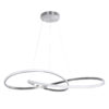 GloboStar® DEXTER 60919 Κρεμαστό Φωτιστικό Οροφής Design LED CCT 120W 13440lm 300° AC 220-240V – Εναλλαγή Φωτισμού μέσω Τηλεχειριστηρίου All In One Ψυχρό 6000k+Φυσικό 4500k+Θερμό 2700k Dimmable Φ103cm – Νίκελ Βούρτσας – 3 Years Warranty