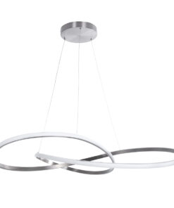 GloboStar® DEXTER 60919 Κρεμαστό Φωτιστικό Οροφής Design LED CCT 120W 13440lm 300° AC 220-240V – Εναλλαγή Φωτισμού μέσω Τηλεχειριστηρίου All In One Ψυχρό 6000k+Φυσικό 4500k+Θερμό 2700k Dimmable Φ103cm – Νίκελ Βούρτσας – 3 Years Warranty