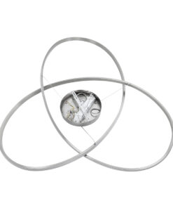 GloboStar® DEXTER 60919 Κρεμαστό Φωτιστικό Οροφής Design LED CCT 120W 13440lm 300° AC 220-240V – Εναλλαγή Φωτισμού μέσω Τηλεχειριστηρίου All In One Ψυχρό 6000k+Φυσικό 4500k+Θερμό 2700k Dimmable Φ103cm – Νίκελ Βούρτσας – 3 Years Warranty