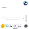 GloboStar® LINARIA DUO 60924 Κρεμαστό Φωτιστικό Οροφής Design LED CCT 72W 8300lm 200° AC 220-240V – Εναλλαγή Φωτισμού μέσω Τηλεχειριστηρίου All In One Ψυχρό 6000k+Φυσικό 4500k+Θερμό 2700k Dimmable Μ220 x Π4 x Υ25cm – Μαύρο – 3 Years Warranty