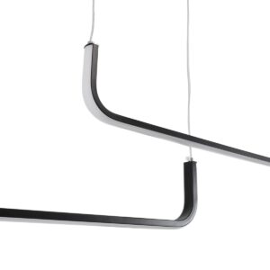 GloboStar® LINARIA DUO 60924 Κρεμαστό Φωτιστικό Οροφής Design LED CCT 72W 8300lm 200° AC 220-240V – Εναλλαγή Φωτισμού μέσω Τηλεχειριστηρίου All In One Ψυχρό 6000k+Φυσικό 4500k+Θερμό 2700k Dimmable Μ220 x Π4 x Υ25cm – Μαύρο – 3 Years Warranty