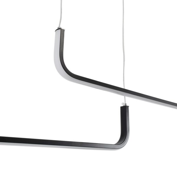 GloboStar® LINARIA DUO 60924 Κρεμαστό Φωτιστικό Οροφής Design LED CCT 72W 8300lm 200° AC 220-240V – Εναλλαγή Φωτισμού μέσω Τηλεχειριστηρίου All In One Ψυχρό 6000k+Φυσικό 4500k+Θερμό 2700k Dimmable Μ220 x Π4 x Υ25cm – Μαύρο – 3 Years Warranty