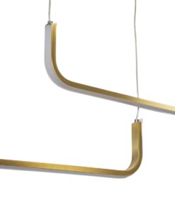 GloboStar® LINARIA DUO 60926 Κρεμαστό Φωτιστικό Οροφής Design LED CCT 72W 8300lm 200° AC 220-240V – Εναλλαγή Φωτισμού μέσω Τηλεχειριστηρίου All In One Ψυχρό 6000k+Φυσικό 4500k+Θερμό 2700k Dimmable Μ220 x Π4 x Υ25cm – Χρυσό Πλατίνα – 3 Years Warranty