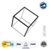 GloboStar® KIBOO 60929 Κρεμαστό Φωτιστικό Οροφής Design LED CCT 36W 4150lm 360° AC 220-240V – Εναλλαγή Φωτισμού μέσω Τηλεχειριστηρίου All In One Ψυχρό 6000k+Φυσικό 4500k+Θερμό 2700k Dimmable Μ40 x Π40 x Υ40cm – Μαύρο – 3 Years Warranty