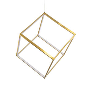 GloboStar® KIBOO 60930 Κρεμαστό Φωτιστικό Οροφής Design LED CCT 36W 4150lm 360° AC 220-240V – Εναλλαγή Φωτισμού μέσω Τηλεχειριστηρίου All In One Ψυχρό 6000k+Φυσικό 4500k+Θερμό 2700k Dimmable Μ40 x Π40 x Υ40cm – Χρυσό Πλατίνα – 3 Years Warranty