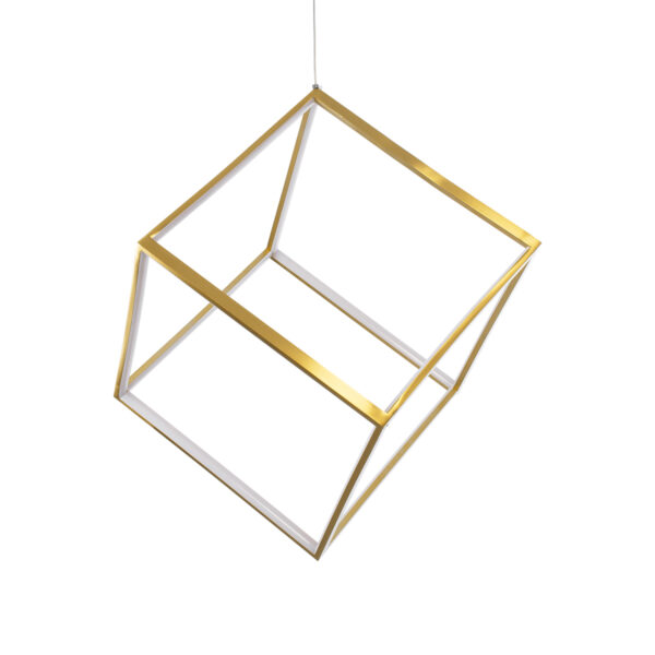 GloboStar® KIBOO 60930 Κρεμαστό Φωτιστικό Οροφής Design LED CCT 36W 4150lm 360° AC 220-240V – Εναλλαγή Φωτισμού μέσω Τηλεχειριστηρίου All In One Ψυχρό 6000k+Φυσικό 4500k+Θερμό 2700k Dimmable Μ40 x Π40 x Υ40cm – Χρυσό Πλατίνα – 3 Years Warranty