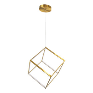 GloboStar® KIBOO 60930 Κρεμαστό Φωτιστικό Οροφής Design LED CCT 36W 4150lm 360° AC 220-240V – Εναλλαγή Φωτισμού μέσω Τηλεχειριστηρίου All In One Ψυχρό 6000k+Φυσικό 4500k+Θερμό 2700k Dimmable Μ40 x Π40 x Υ40cm – Χρυσό Πλατίνα – 3 Years Warranty