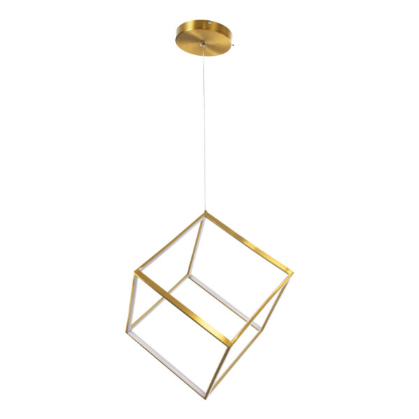 GloboStar® KIBOO 60930 Κρεμαστό Φωτιστικό Οροφής Design LED CCT 36W 4150lm 360° AC 220-240V – Εναλλαγή Φωτισμού μέσω Τηλεχειριστηρίου All In One Ψυχρό 6000k+Φυσικό 4500k+Θερμό 2700k Dimmable Μ40 x Π40 x Υ40cm – Χρυσό Πλατίνα – 3 Years Warranty