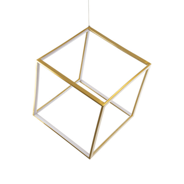 GloboStar® KIBOO 60930 Κρεμαστό Φωτιστικό Οροφής Design LED CCT 36W 4150lm 360° AC 220-240V – Εναλλαγή Φωτισμού μέσω Τηλεχειριστηρίου All In One Ψυχρό 6000k+Φυσικό 4500k+Θερμό 2700k Dimmable Μ40 x Π40 x Υ40cm – Χρυσό Πλατίνα – 3 Years Warranty