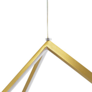 GloboStar® KIBOO 60930 Κρεμαστό Φωτιστικό Οροφής Design LED CCT 36W 4150lm 360° AC 220-240V – Εναλλαγή Φωτισμού μέσω Τηλεχειριστηρίου All In One Ψυχρό 6000k+Φυσικό 4500k+Θερμό 2700k Dimmable Μ40 x Π40 x Υ40cm – Χρυσό Πλατίνα – 3 Years Warranty